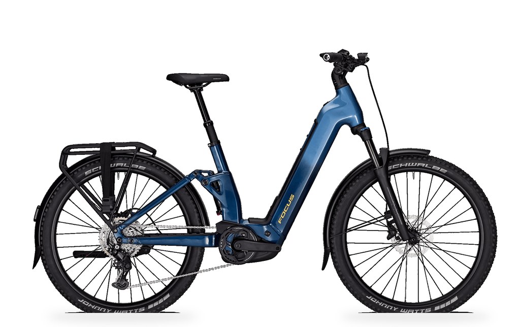 Bicicleta FOCUS AVENTURA² FS 6.7 (E-Trekking, aluminio, color azul)